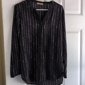 Timeson Black and White Striped Blouse